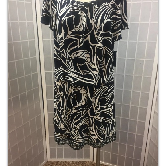 Alfani, dress, black/white, flowers print,sizeXL.: - Picture 2 of 11